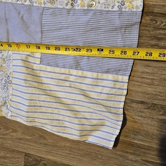 J. Jill Womens Floral Patchwork Button Up Blouse Size L Eyelet - Picture 8 of 9